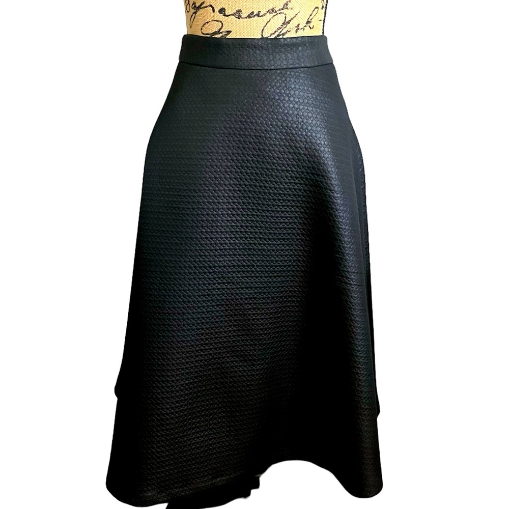Banana Republic Textured Lined Black Flare A-Line Skirt Size 12